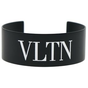 Valentino Garavani VLTN Cuff Bracelet Black Metal New